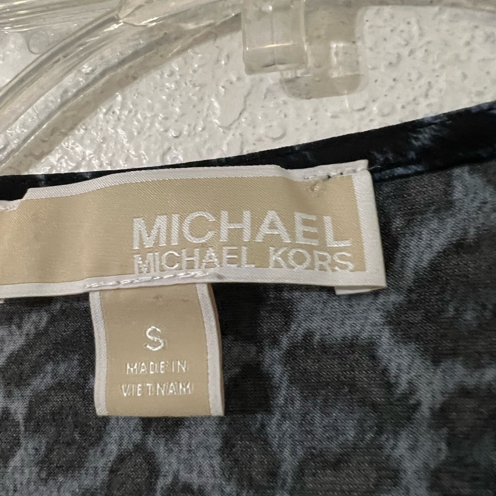 Michael Kors Gray Animal Print Top - Picture 2 of 10